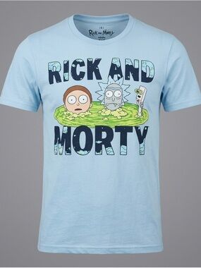 Ripple Junction Rick and Morty Sky Blue Tee